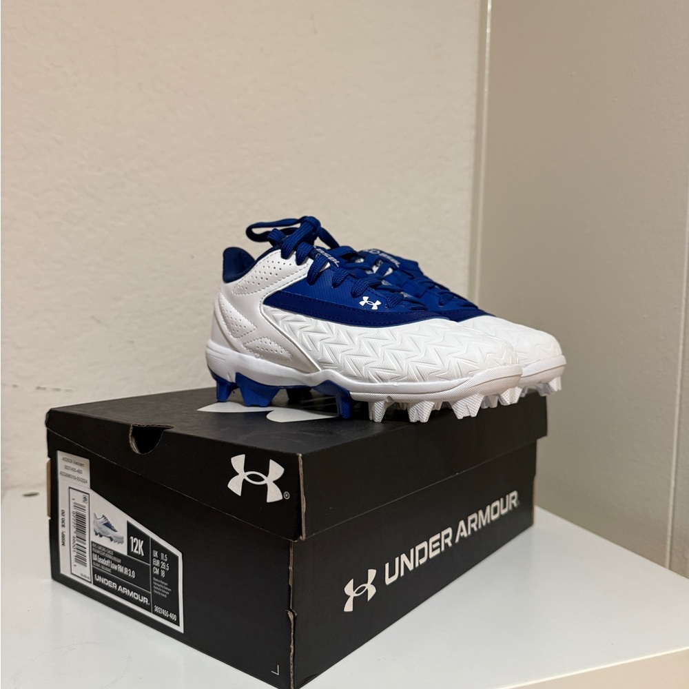 Under Armour Blue and White Cleats